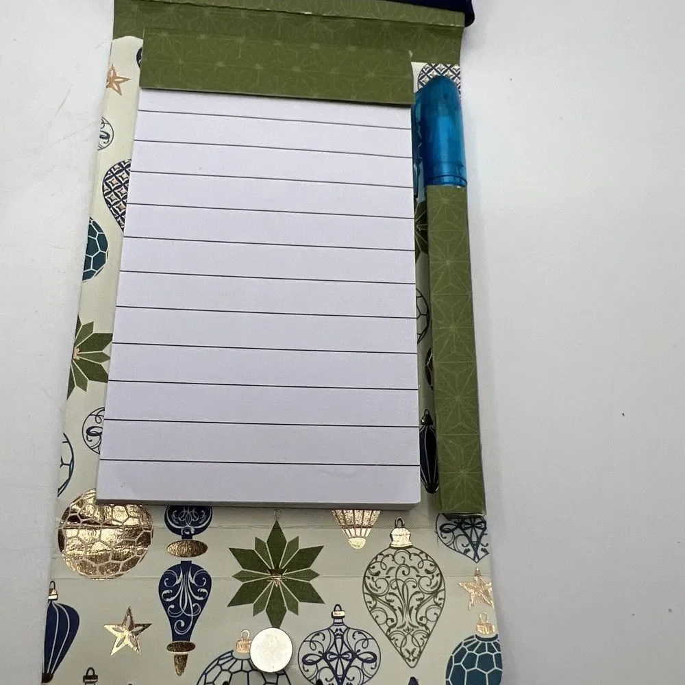 Handmade Christmas Holiday Notes Notepad W/ Little Pen‎ Great Stocking Stuffer